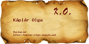 Káplár Olga névjegykártya